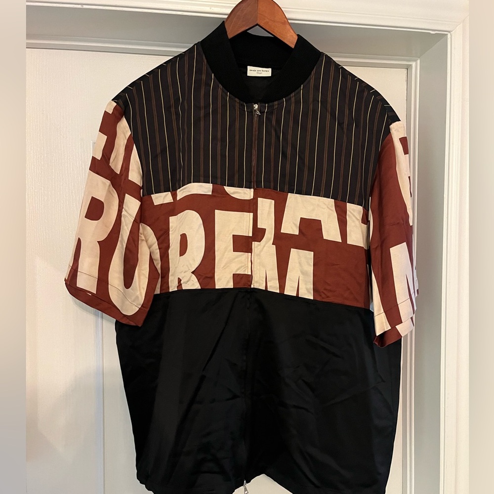 Men’s Dries Van Noten double zip short sleeve shirt